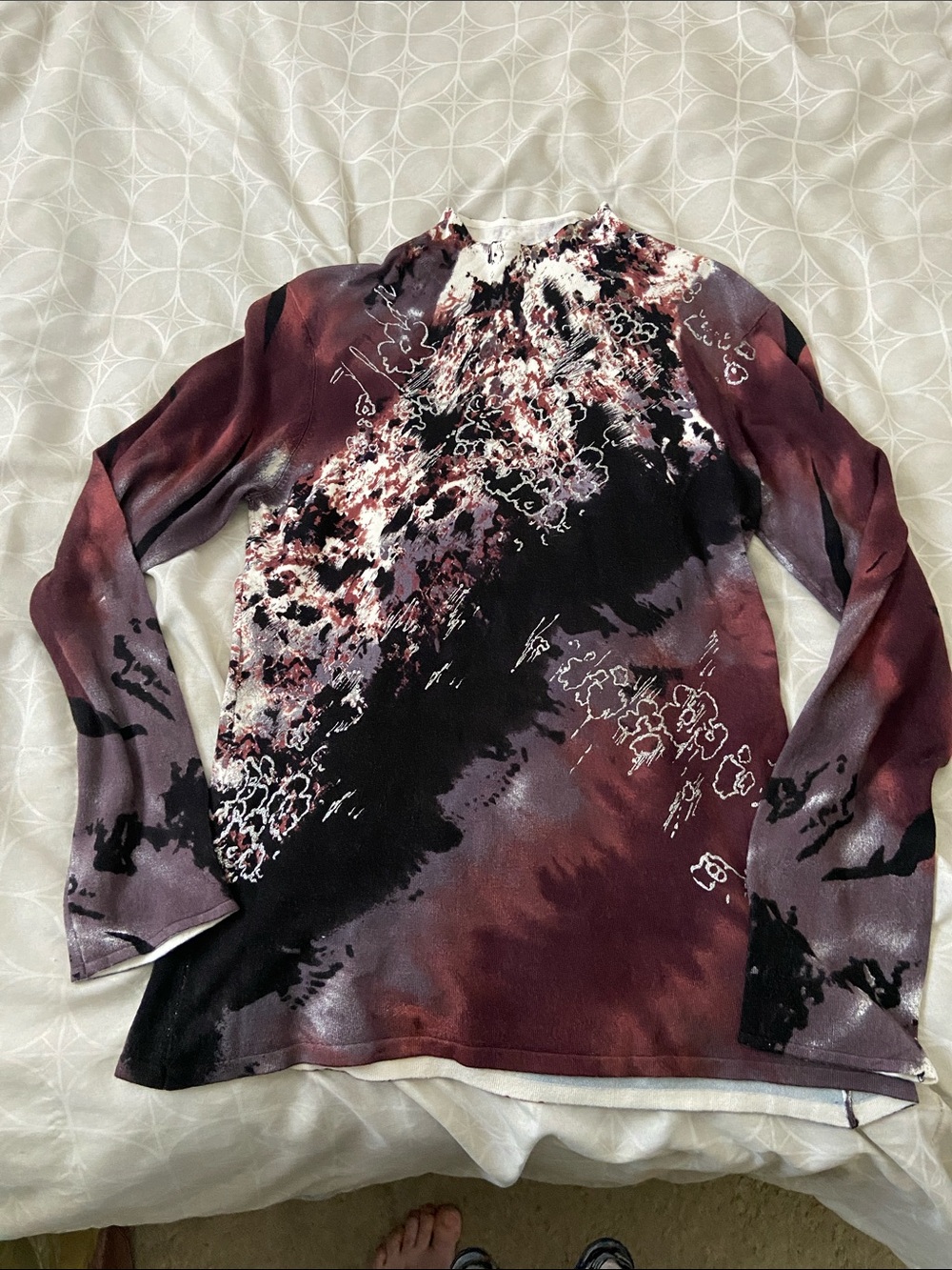 ALBERTO MAKALI Long Sleeve Abstract Printed Soft Sweater - Picture 5 of 6